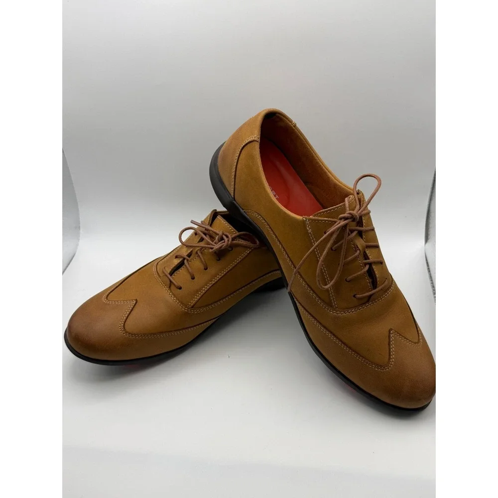 Rockport truWALK zero Mens Tan Leather Wingtip Oxford Dress Shoes V73663 Size 10